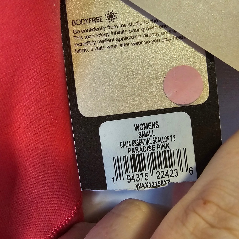 Calia Essential Scallop 7/8 Leggings Small Paradise Pink Coquette Activewear New - Picture 3 of 5